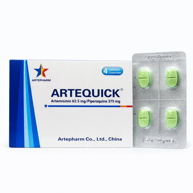 Artequick Tablets (Artemisinin 62.5 mg + Piperaquine 375 mg) x 4 tablets